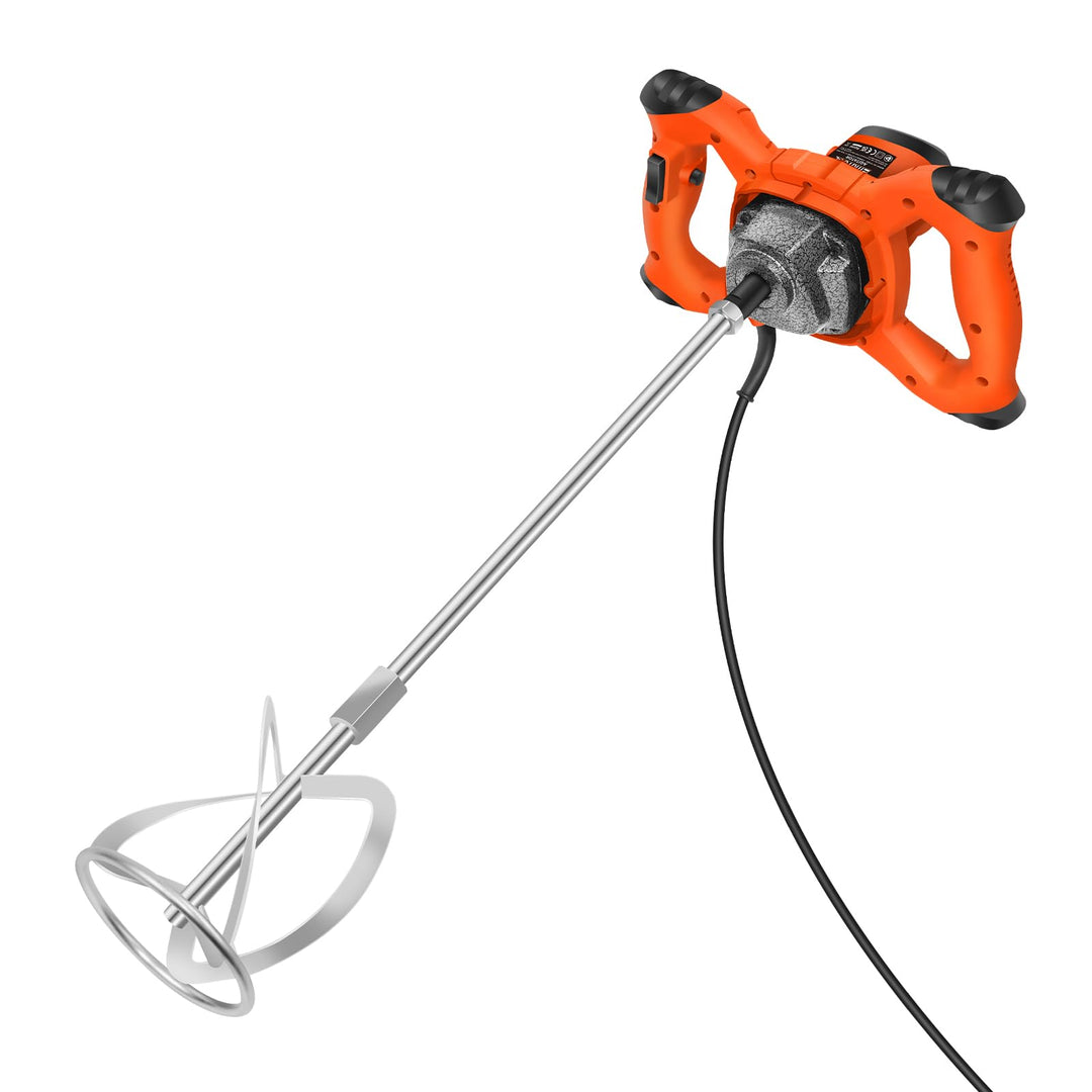 2600W Elektro-Zementmischer – 6-Gang Rührwerk mit M14 Rührstab &amp; 120mm Spirale für Mörtel, Farbe, Pu