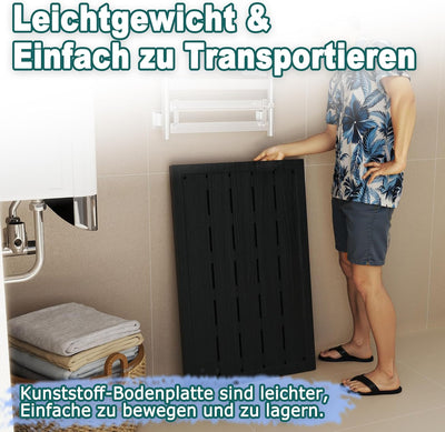 YRHome WPC Bodenelement für Solardusche Gartendusche Poolleiter Leitern 105 x 63 x 5,5 cm Bodenplatt