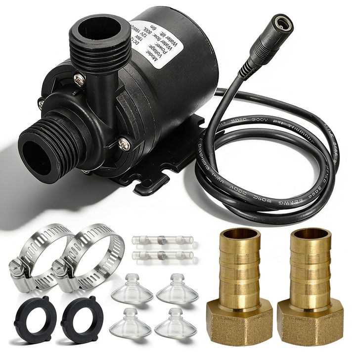 Wasserpumpe Brushless DC 12V, Tauchpumpe Mini mit Keramik Achse, Umwälzpumpe Aquarium, 800L/H, 5m Fö
