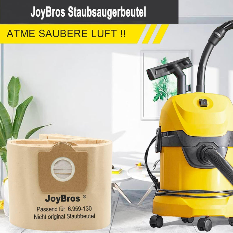 JoyBros 15-Stück Staubbeutel für Kärcher wd3 wd 3 wd3P wd3.200 Premium 6.959-130.0 6.904-051.0 MV3 A