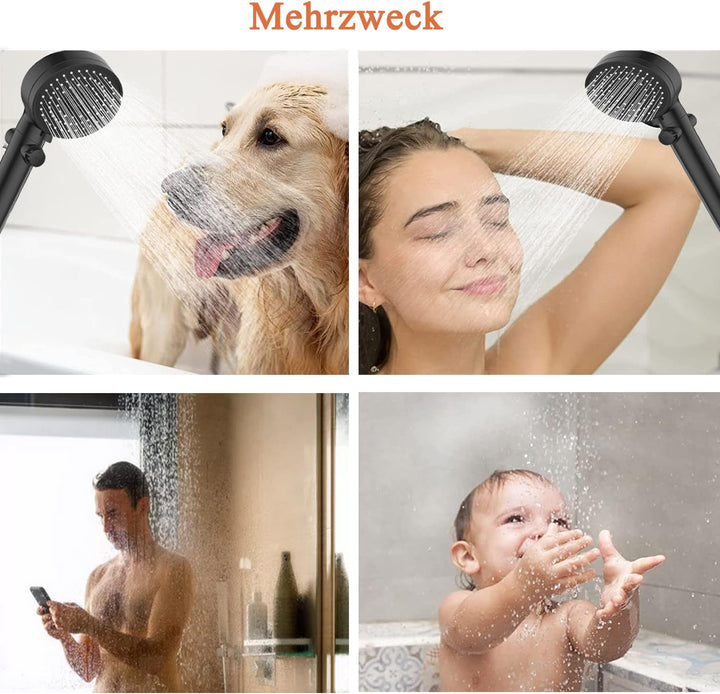 Duschkopf Wassersparender 4.6L/Min, Dokkita Hochdruck Handbrause 5 Strahlarten, Sparduschkopf Multif