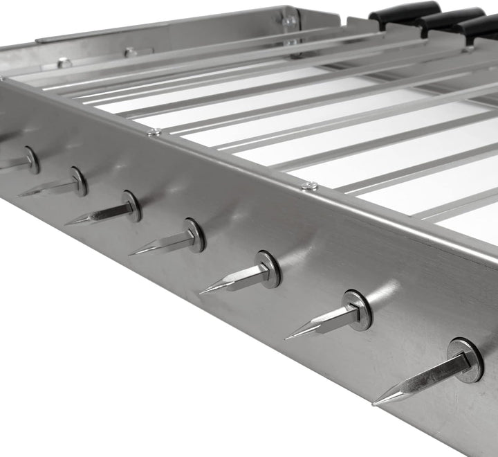 BBQ-Toro elektrischer Spiessdreher | Edelstahl Drehspiess Aufsatz mit 9 Spiessen und Motor | Grössen