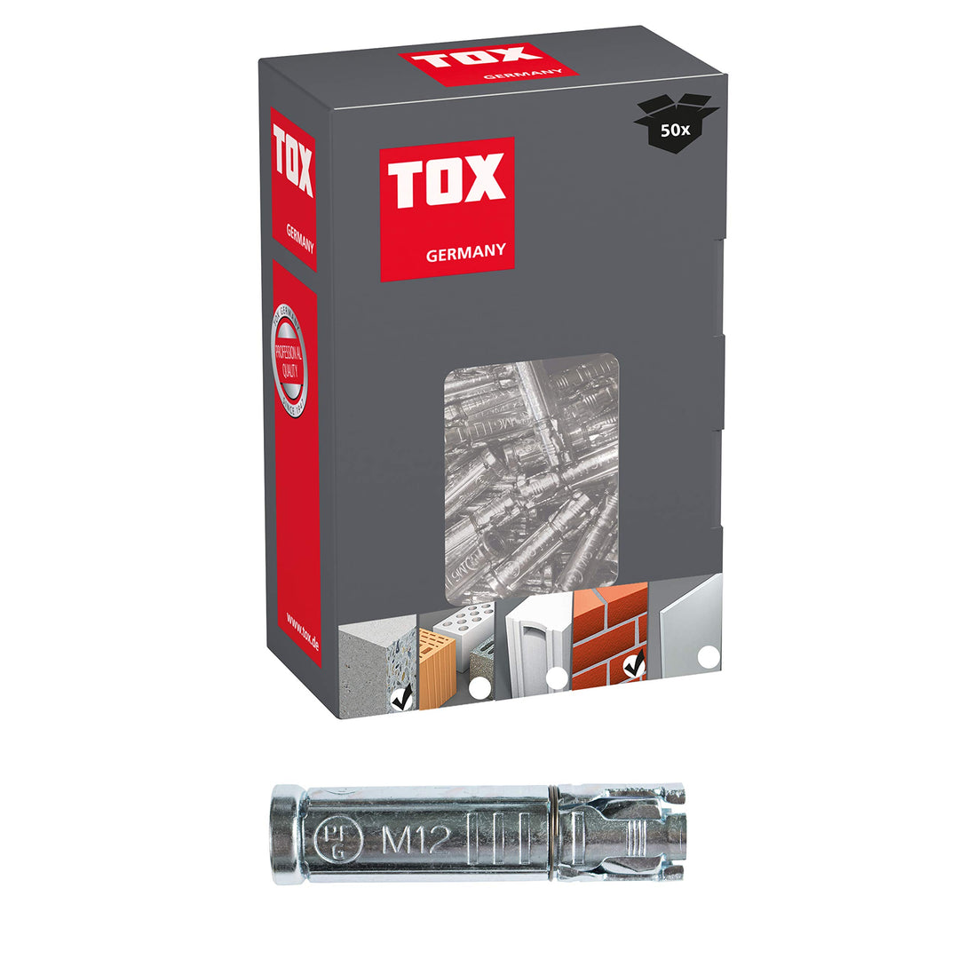 TOX Maschinendübel HAC M8 x 55 mm, Schwerlastdübel für Beton und Vollstein mit dichtem Gefüge, tempo