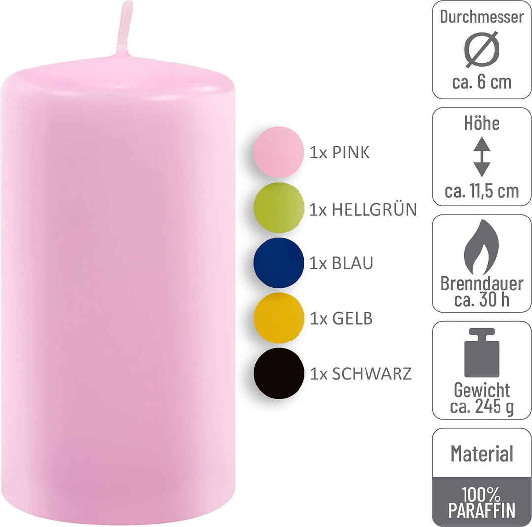 Stumpenkerzen 6kg Set bis 19 Stück getaucht Farbmix gemischt mehrfarbig verschiedene Grössen Stumpen