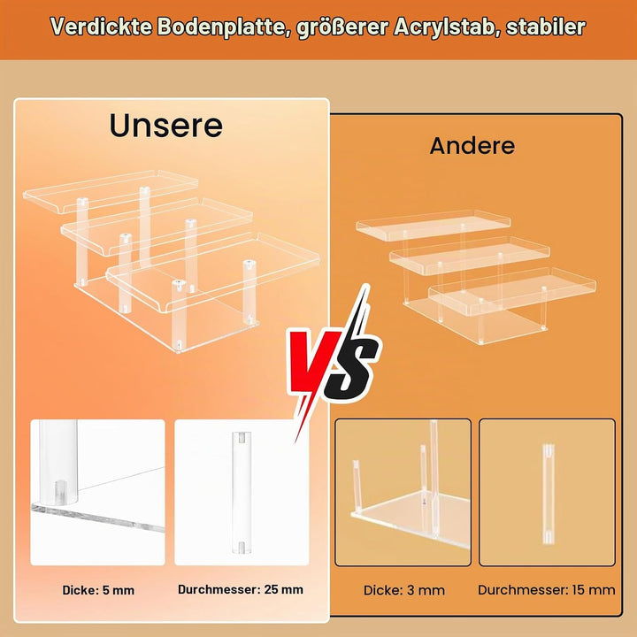 Fhmidic 3-stöckiges Serviertablett Set für Partys, Acryl Cupcake Buffet Dessertständer, 3-stufiges D
