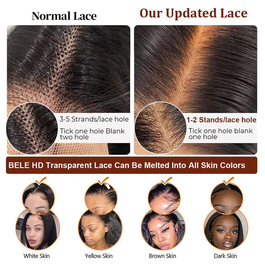 BELE Afro Kinky Curly 13x4 HD Lace Front Wigs for Women 200 Density 22 inch Brailian 12A Kinky Curly