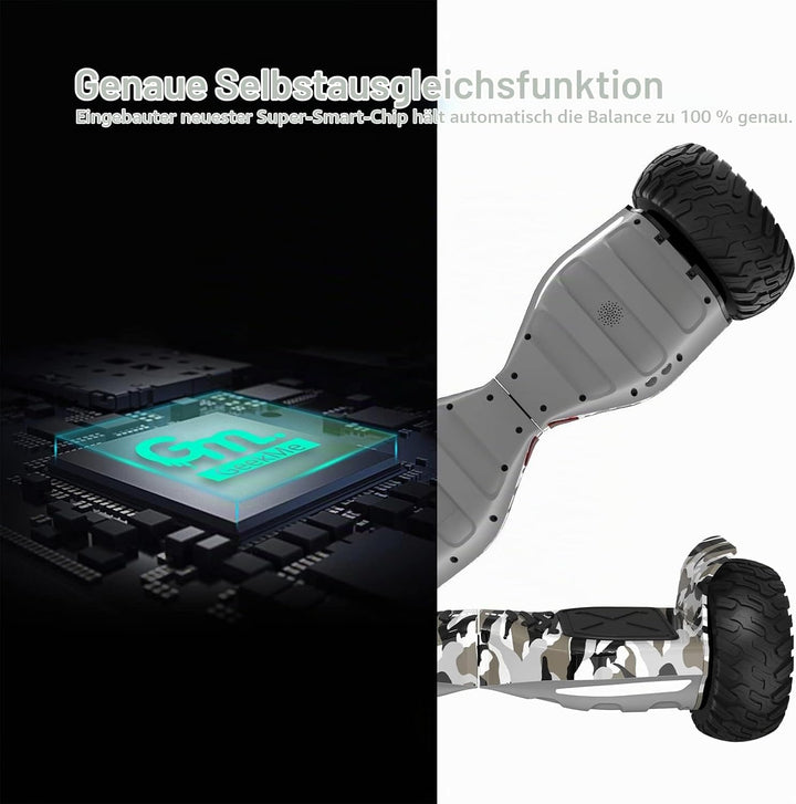 GeekMe Hoverboards Offroad 8.5 Zoll, SUV Hoverboards mit APP, Bluetooth Lautsprecher, Doppelmotor, L