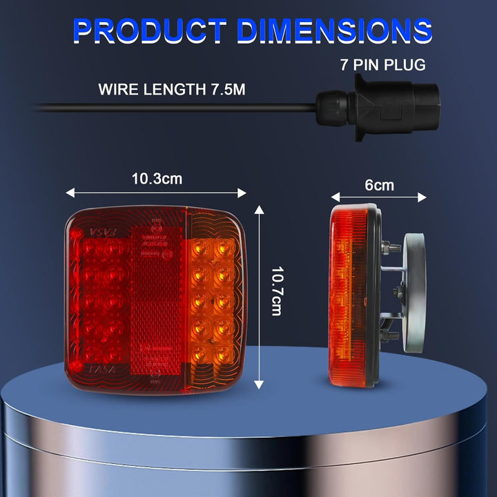 AOHEWEI Magnetische LED Anhänger Rückleuchten Set 12V Verkabelt Bremsleuchte für LKW Anhängerbeleuch