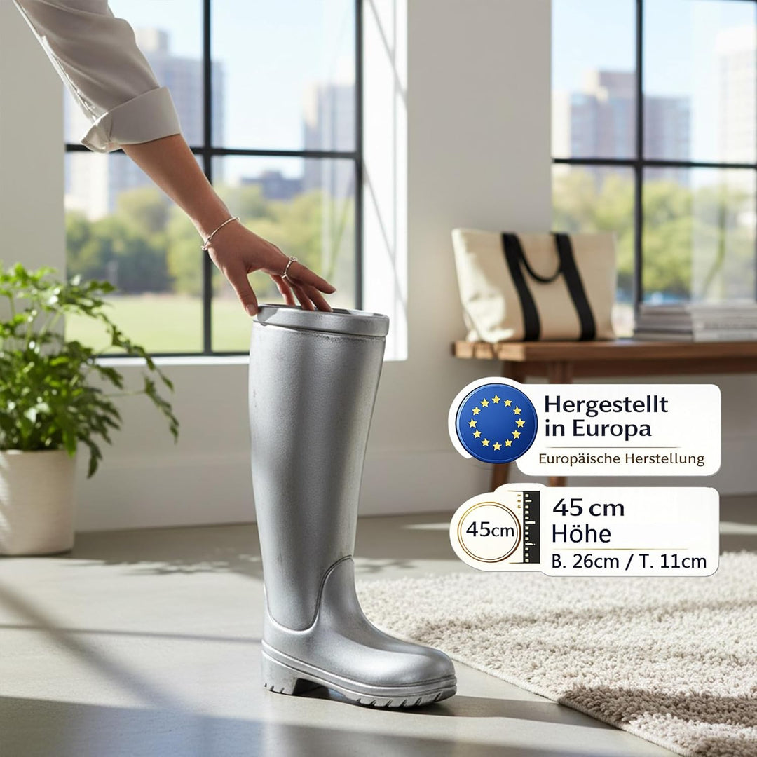 Casablanca Deko Schirmständer aus Keramik mit Wasserauffangschale - Regenschirmständer Farbe: Silber