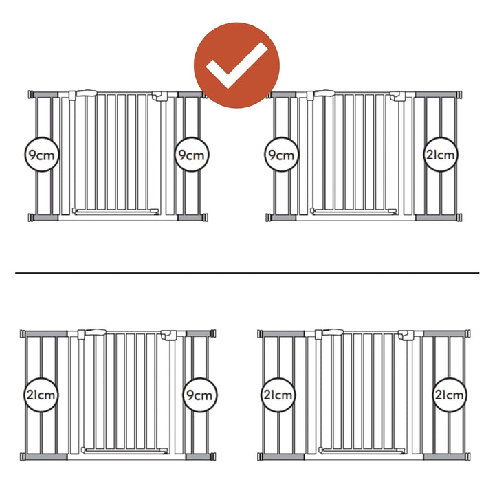 Hauck Treppenschutzgitter Türschutzgitter Clear Step 2 inkl. 21 cm Verlängerung für Breiten 96-101 c