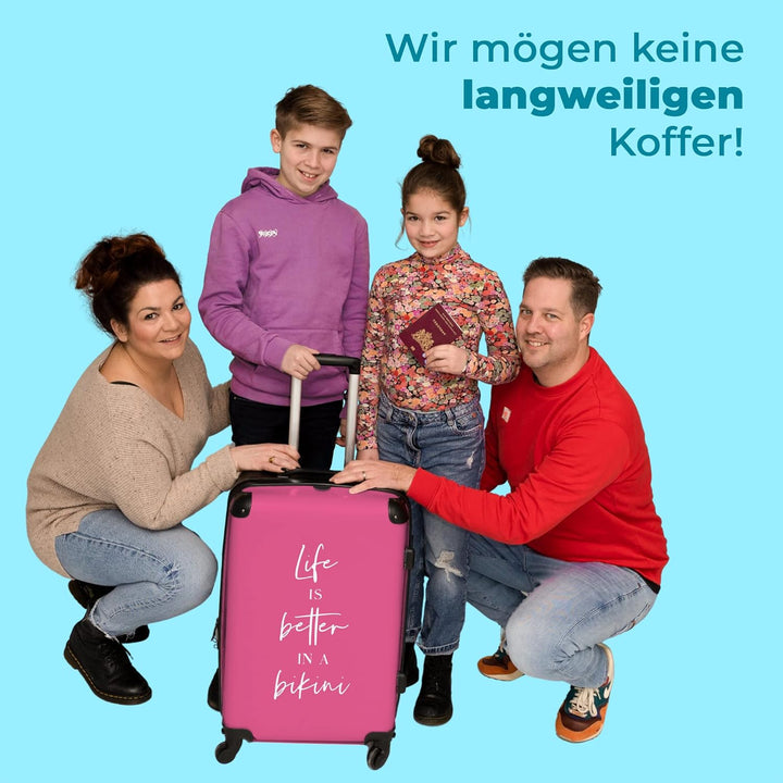 Koffer gross Trolley Rollkoffer Reisekoffer mit 4 Rollen Fotokoffer - Das Leben ist Besser in einem
