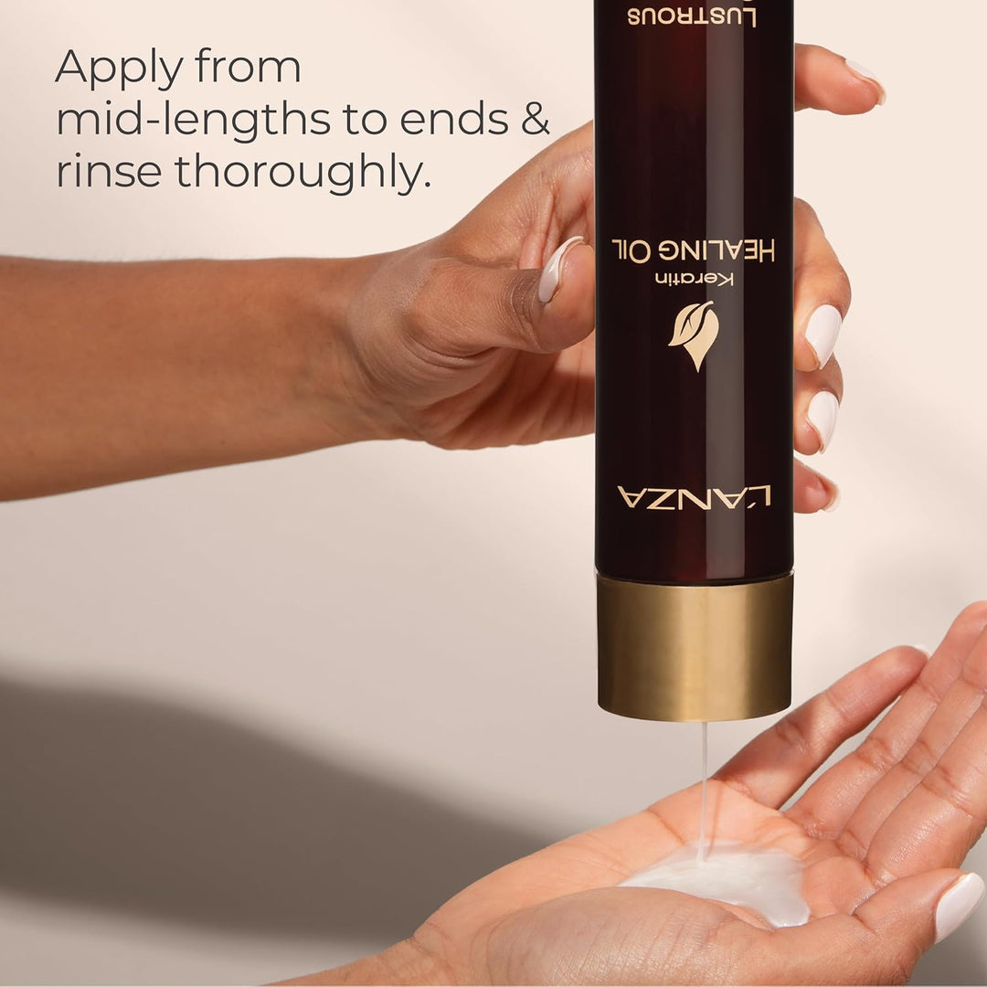 L'ANZA Keratin Heilöl Glänzender Conditioner für Geschädigtes Haar (250 ml), Nährt, Repariert, Glanz