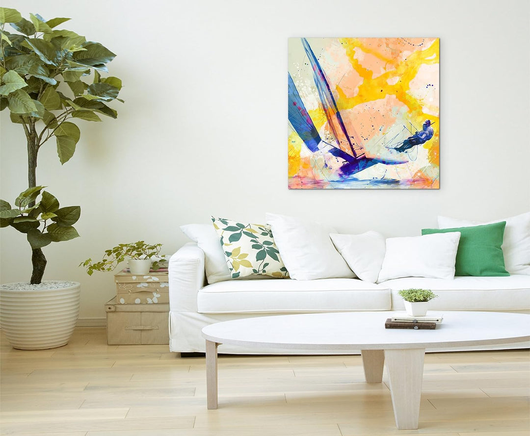 Katamaran 60x60cm Wandbild SPORTBILD Aquarell Art tolle Farben von Paul Sinus