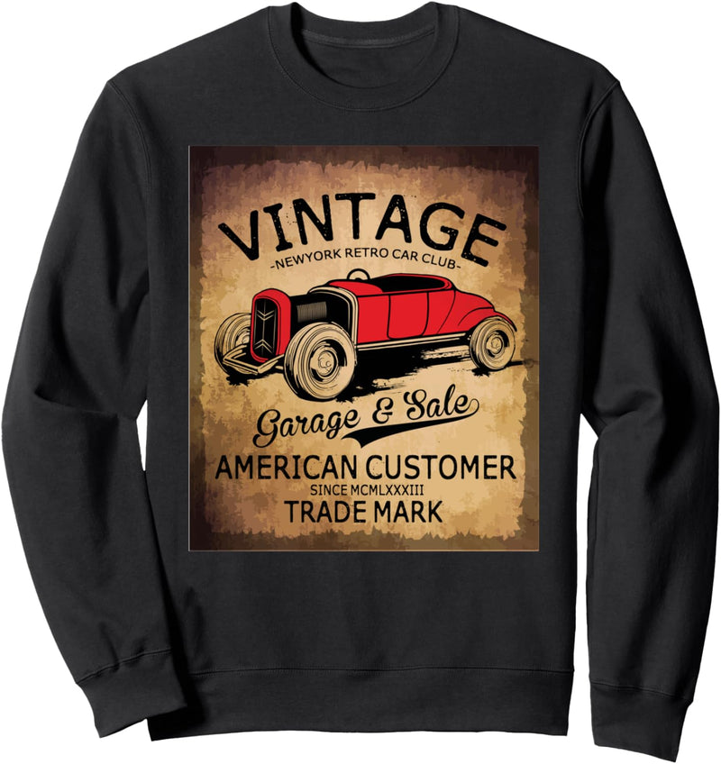 Amerika Oldtimer Classic Auto Retro Vintage Antik USA Fahne Sweatshirt