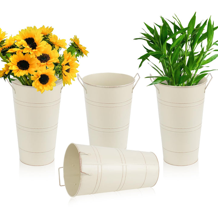 Notakia Grosse verzinkte Metallvasen, Bauernhaus, französische Blumenvasen für Schnittblumen, Heimde