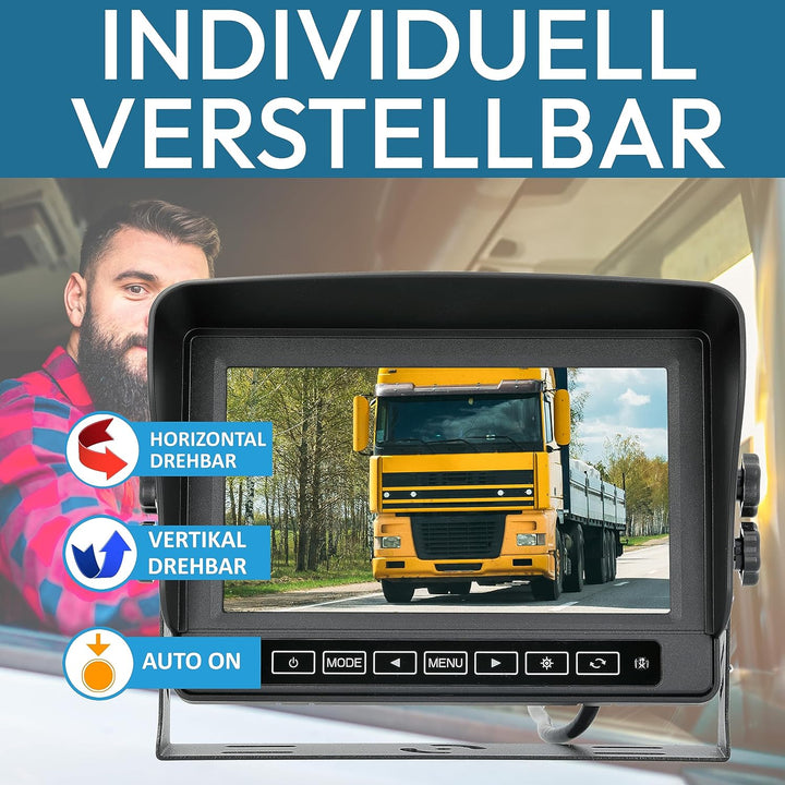 VSG24 Rückfahrkamera 7" Transporter-Set Transit inkl. Kamera, IP54 Spritzwassergeschützter Monitor,