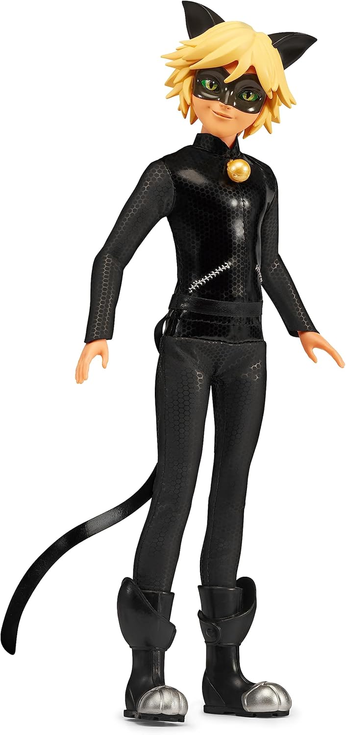 Bandai – Miraculous Ladybug – Mannequin Puppe 26 cm – Cat Noir – Offizielle Miraculous Lizenz – Gele