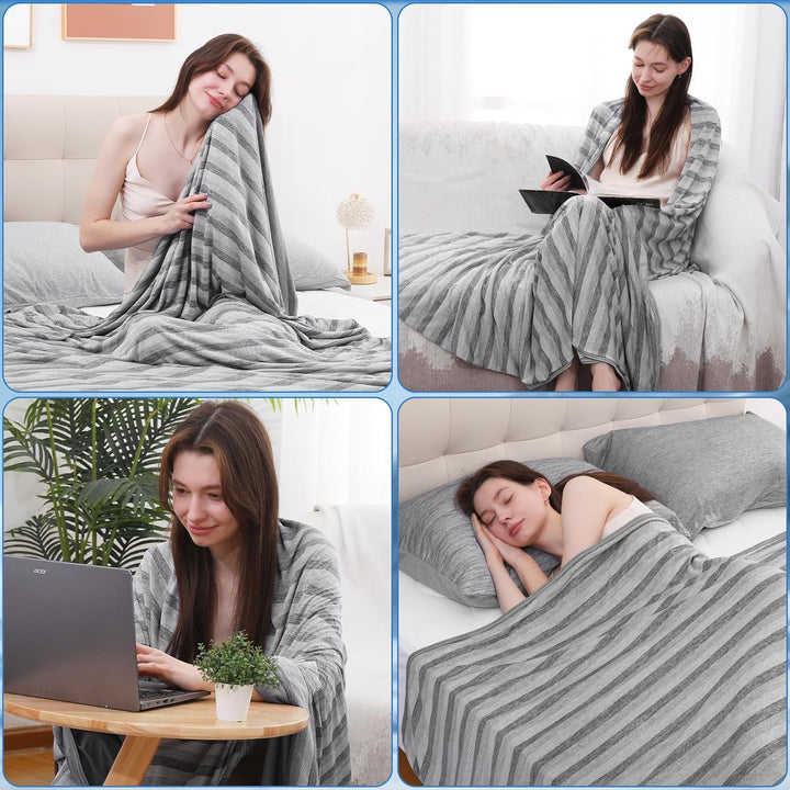 Luxear Kühldecke Sommer, Arc-Chill Q-Max >0,5 Selbstkühlende Decke, 2-in-1 Doppelseitige Schlafdecke