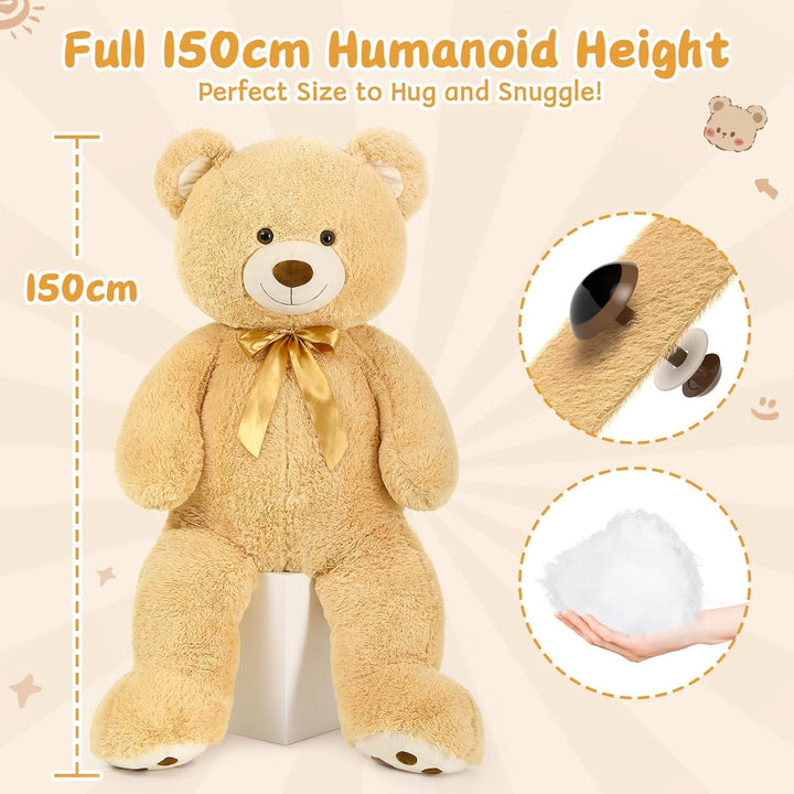 MorisMos 150cm riesen Teddy XXXL, weich gross teddybär XXL,süss kuschelbär plüschbär als Geschenk fü