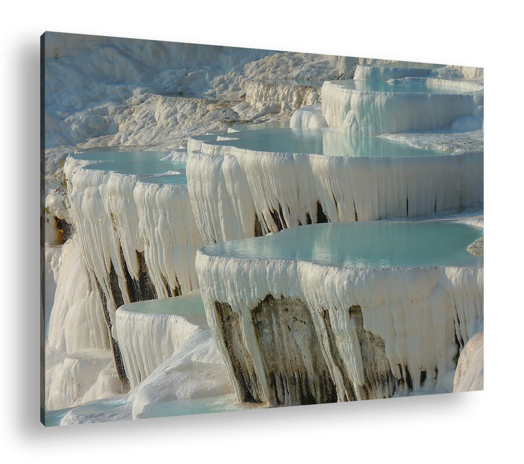 deyoli Kalksinterterrassen in Pamukkale im Format: 80x60 als Leinwandbild, Motiv fertig gerahmt auf