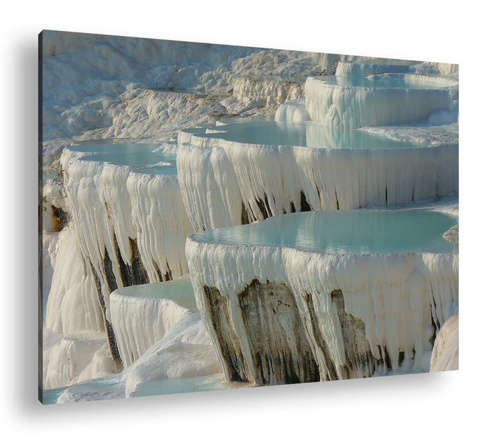 deyoli Kalksinterterrassen in Pamukkale im Format: 80x60 als Leinwandbild, Motiv fertig gerahmt auf