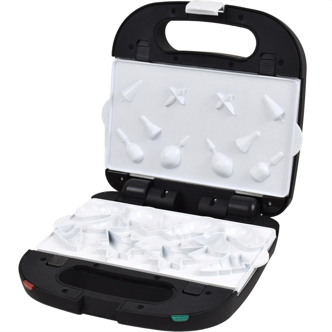 Syntrox Weihnachtsmotiv Kombigerät mit Wechselplatten SM-1500W Perom, Antihaftbeschichtet, Edelstahl