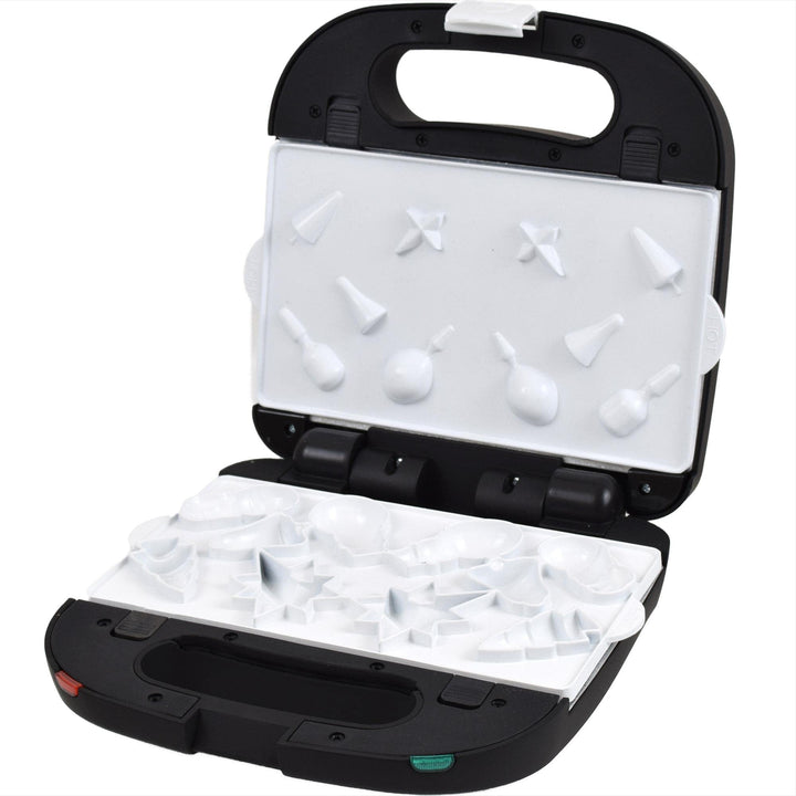 Syntrox Weihnachtsmotiv Kombigerät mit Wechselplatten SM-1500W Perom, Antihaftbeschichtet, Edelstahl