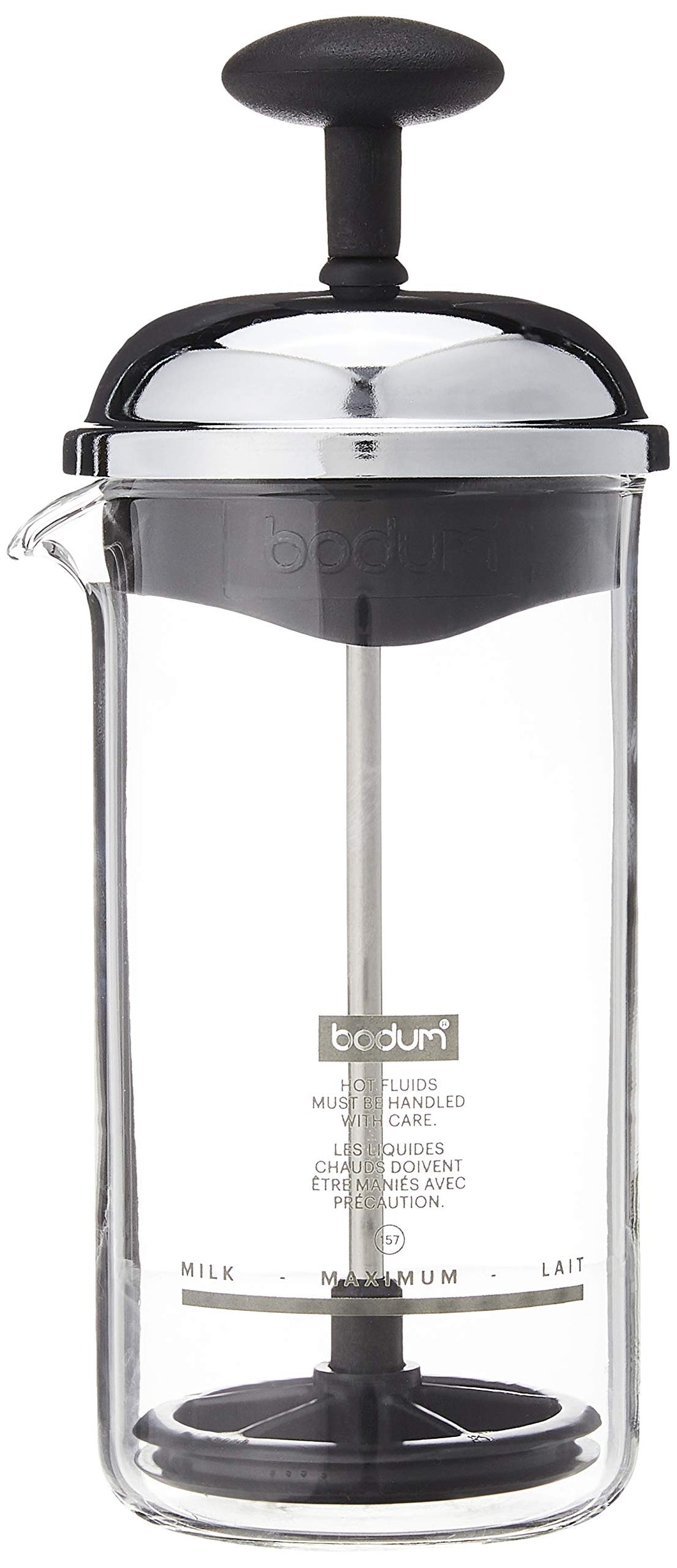 Bodum CHAMBORD Milchschäumer (Manuelles Aufschäumen, 0,08 liters) schwarz Schwarz 0.08 L (3 oz), Sch
