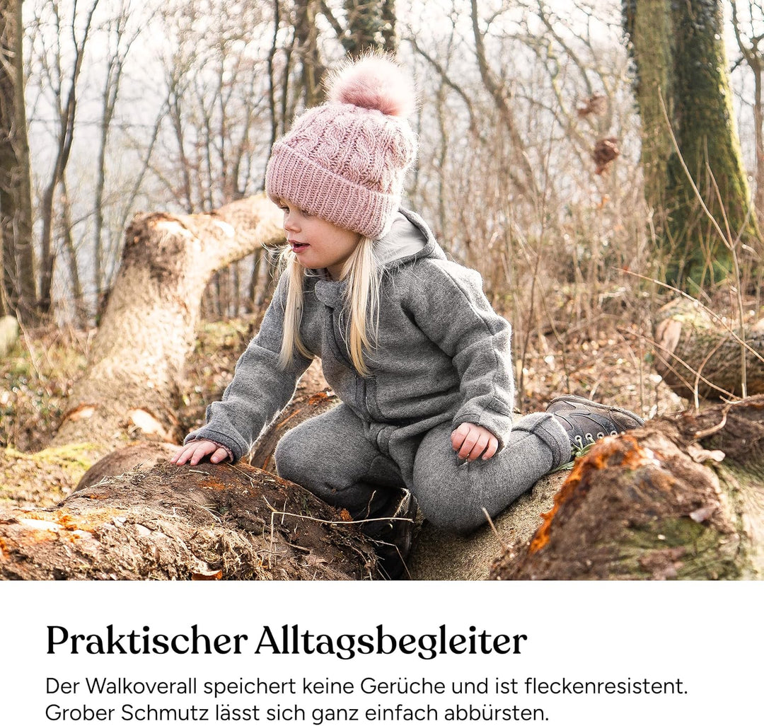 Ehrenkind® WALKOVERALL | Baby Wollwalk-Overalls aus Natur Schurwolle mit Reissverschluss | Walk Woll