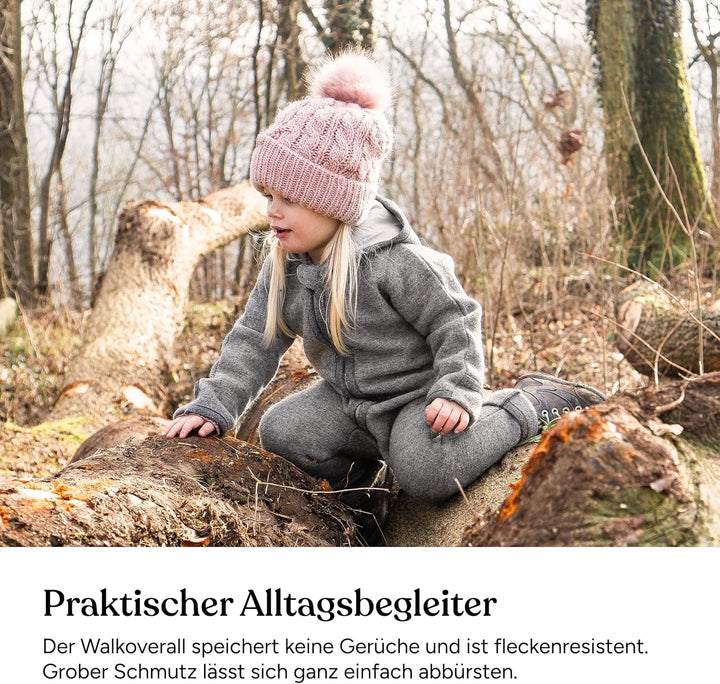 Ehrenkind® Walkoverall | Baby Wollwalk-Overall aus Merino Schurwolle mit Reissverschluss | Walk Woll
