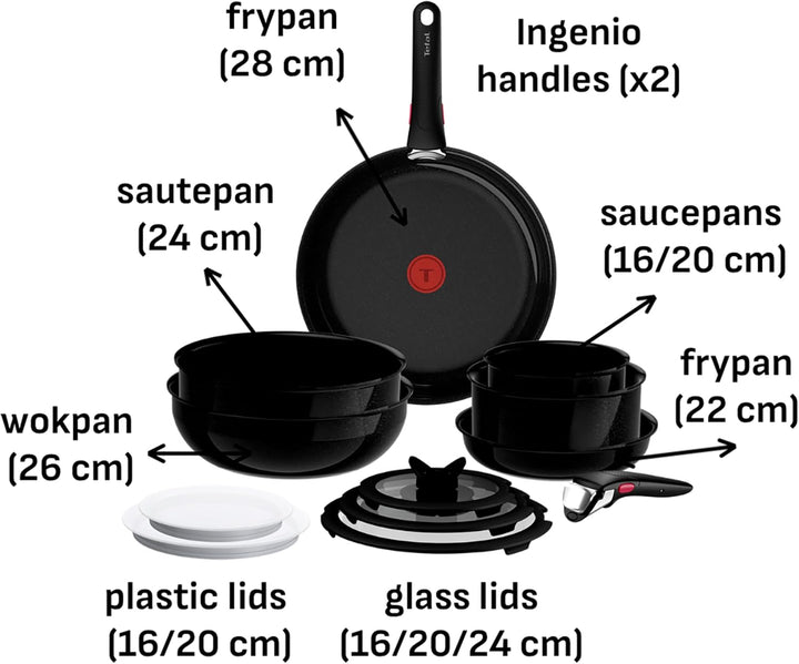 Tefal Ingenio Explore On 13-tlg. Kochgeschirr-Set, keramische Fusion Core Antihaftversiegelung, plat