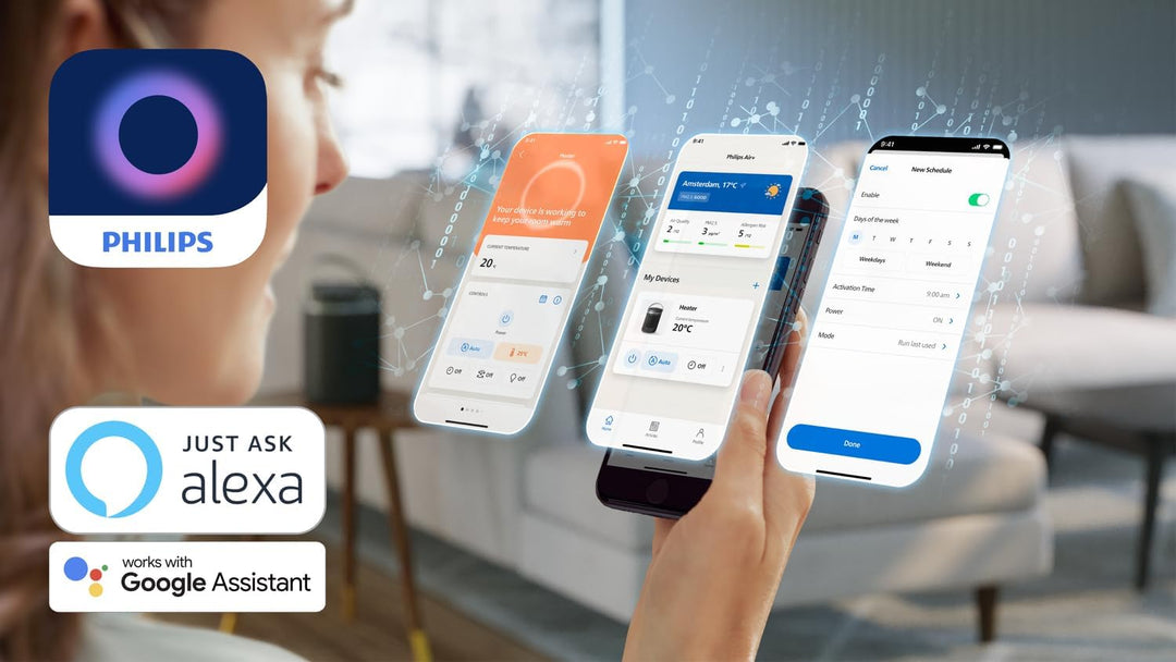 Philips 3000 Series Energy Efficient Connected Fan Heater 2000W, bis zu 50% Energieeinsparung mit Ec