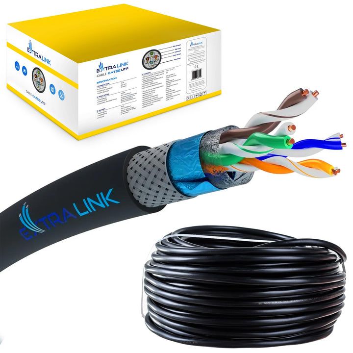 EXTRALINK CAT 5E SFTP SF/UTP Outdoor Ethernet Kabel 305 METER Extern Twisted Pair Internet Kabel LAN