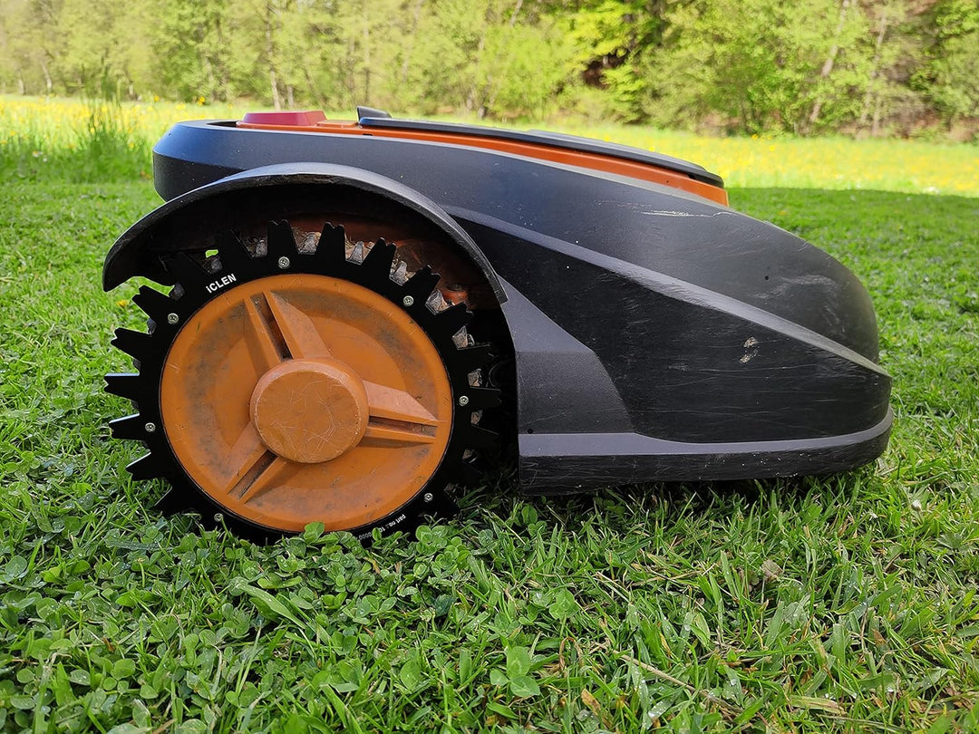 iCLEN Traktionshilfe, Spikes für Worx Landroid M/S Mähroboter, Aluminium schwarz - auch passend für