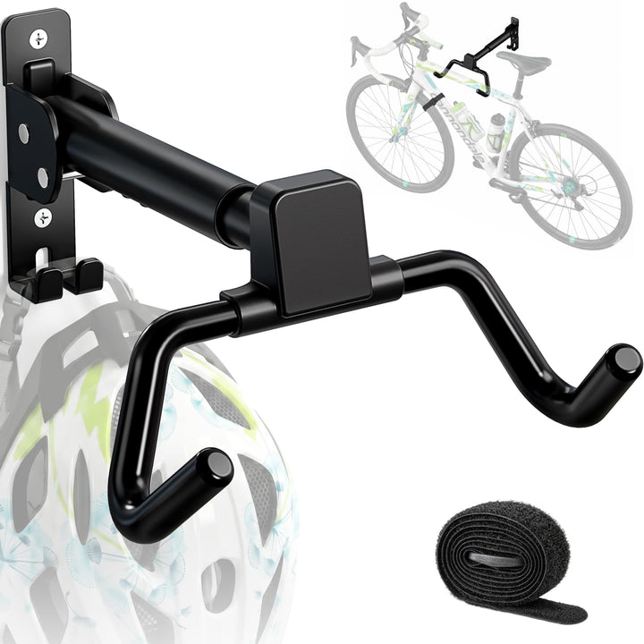 monTEK Fahrrad Wandhalterung, Winkel und Wandabstand einstellbar, Fahrradhalterung Wand Klappbar 30k