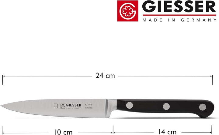GIESSER seit 1776 - Made in Germany - Officemesser geschmiedet schwarz Skyline black, 10 cm, Spickme