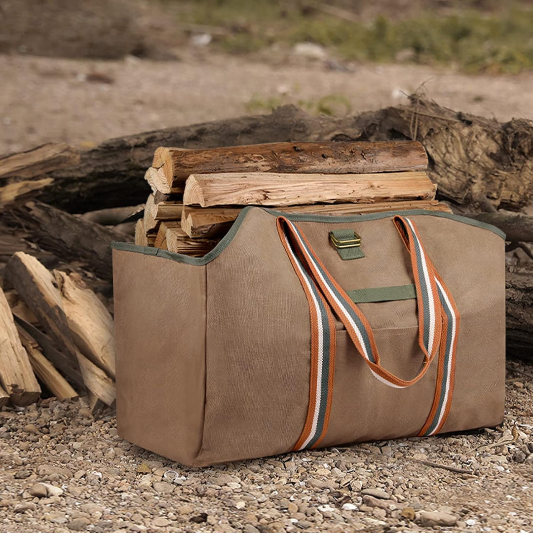 BONTHEE kaminholztasche Kaminholz Holzkorb Tragetasche Brennholztasche Kaminholzträger gewachstes Se