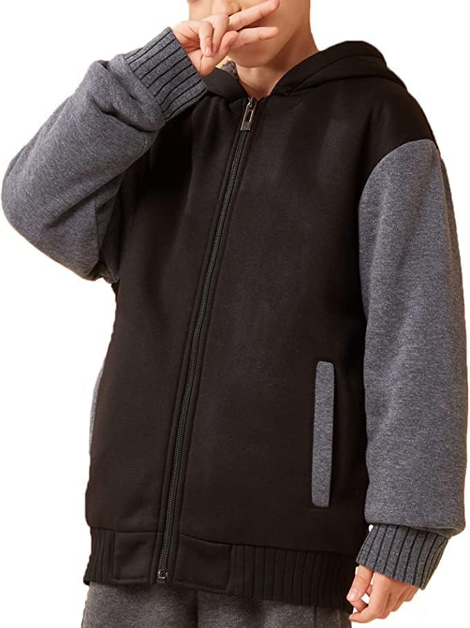JACKETOWN Jungen Sweatjacke Gefüttert Kinder Hoodie Sweatshirt Kapuzenpullover Fleecejacke mit Kapuz