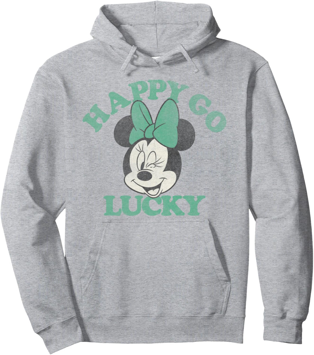 Disney Mickey And Friends Minnie Happy Go Lucky Big Face Pullover Hoodie