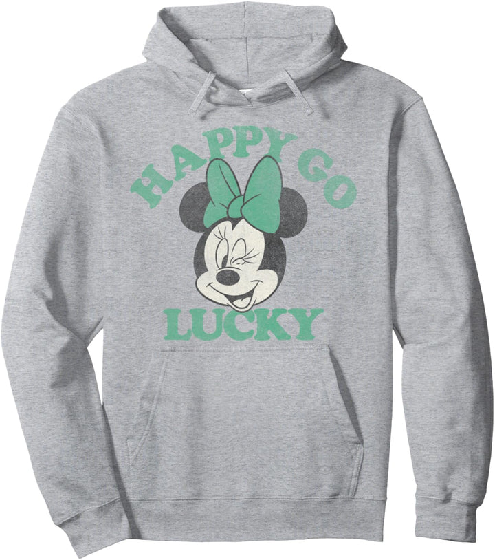 Disney Mickey And Friends Minnie Happy Go Lucky Big Face Pullover Hoodie