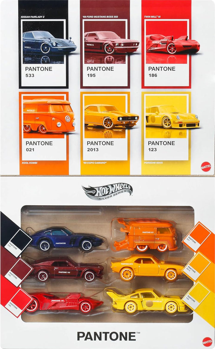 Hot Wheels Spielzeugautos und -Vans Multipack, Pantone Die-Cast-Fahrzeuge im Massstab 1:64 zum Samme