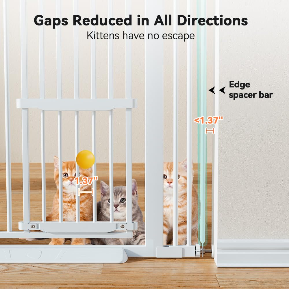 COMOMY 180 cm Extra Hoch Türgitter Katze/Hund, 75-110 cm Extra Breit Türschutzgitter mit Verstellbar