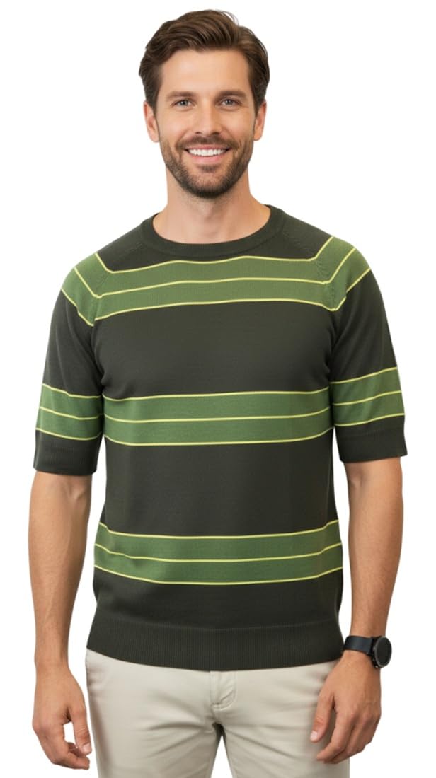 OEM Kurt Cobain Sweater Grün gestreiftes Hemd Kostüm Nirvana riecht nach Teen Spirit (L)