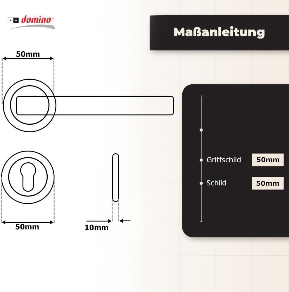 domino Türgriff DELPHI-R M6/M9 PZ-Profilzylinder Drückergarnitur für Zimmertüren Türdrücker-Set Rose