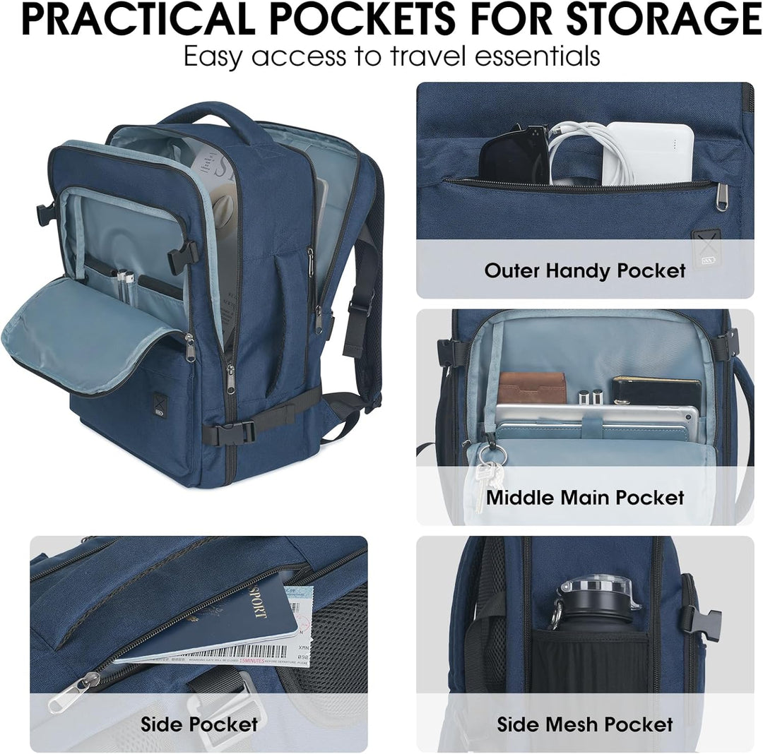 WANDF Handgepäck Rucksack 55x40x20cm / 45x36x20cm für Easyjet Airlines, Untersitz-Reise-Handgepäck-T