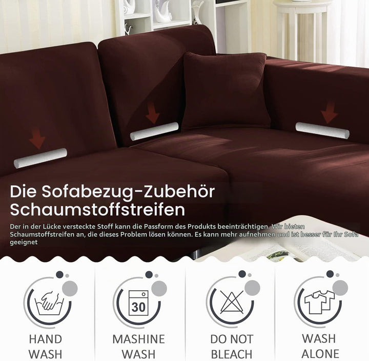 ShowyLive Sofa Überzug Couch Überzug 2er Set für Ecksofa L-Form Sofabezug 3 Sitzer+3 Sitzer, mit 2 S