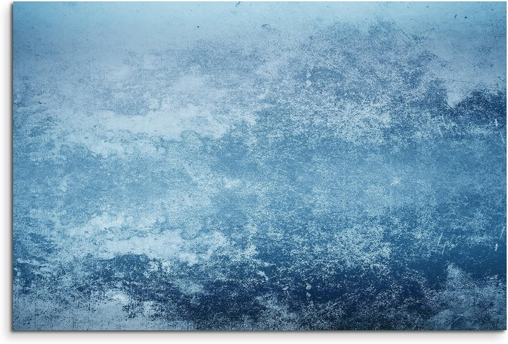 Sinus Art 120x80cm Wandbild – Farbe Blau Petrol - Leinwandbild auf Keilrahmen in Bester Qualität - A