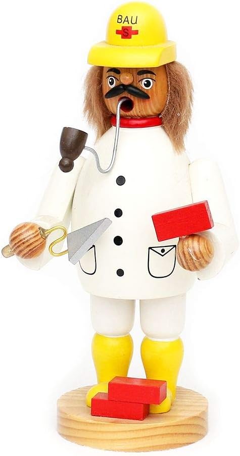 Wichtelstube-Kollektion Holz Räuchermann Räuchermännchen Maurer Räucherfigur 11,5 x 11 x 20 cm