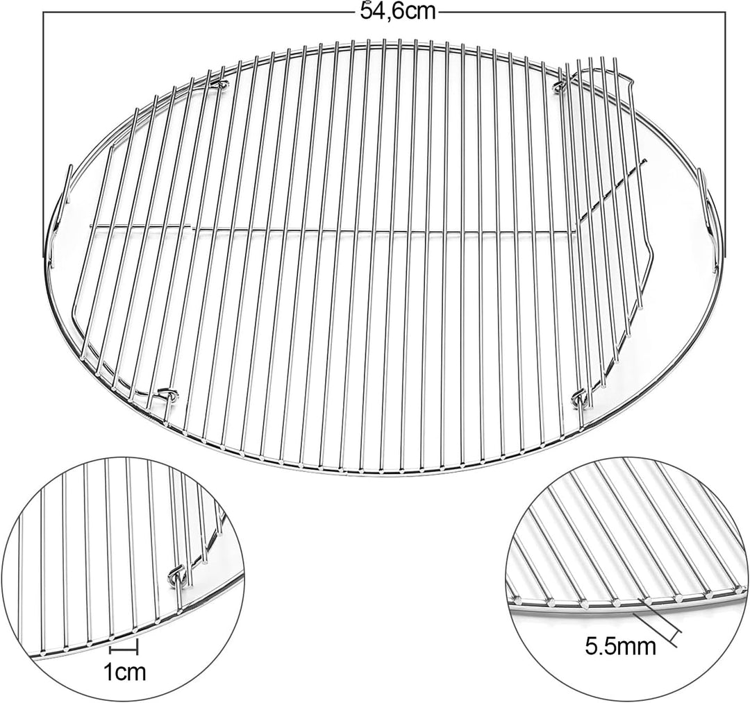 54,6cm 7436 Grillrost Rund Klappbarem für Weber 57cm Holzkohlegrills, Grillrostersatzteil für Weber