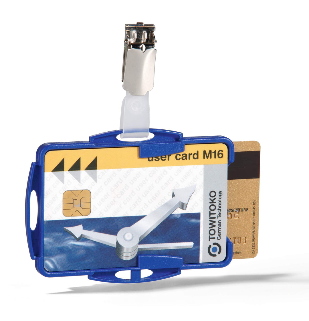 Durable Ausweiskartenhalter, 1 Packung à 25 Stück, blau, 821806 blau Für 2 Karten, blau Für 2 Karten